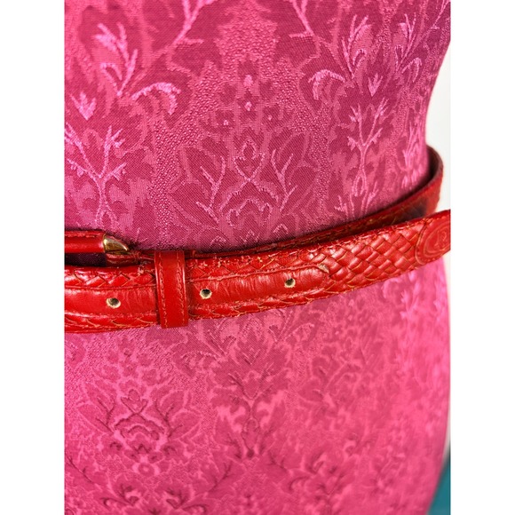 Christian Dior Red Woven Braided Leather Belt Medium Aniline Cowhide Vintage - Picture 7 of 10